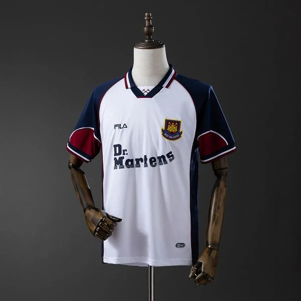 Camiseta de fútbol West Ham 1999/01 VISITANTE MANGA CORTA VERSION FAN
